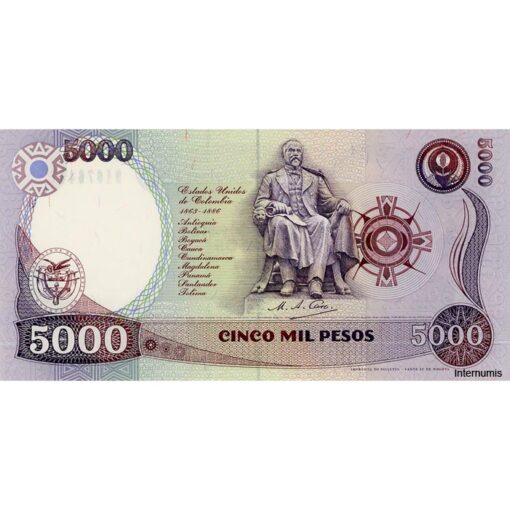 Kolumbien 5.000 Pesos 9.1.1995 (P.440) Erh. UNC – Bild 2