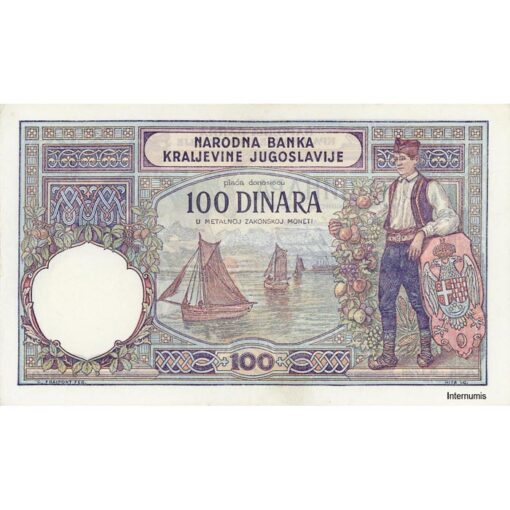 Jugoslawien - 100 Dinara 1.12.1929, (P.27b) Erh. XF – Bild 2