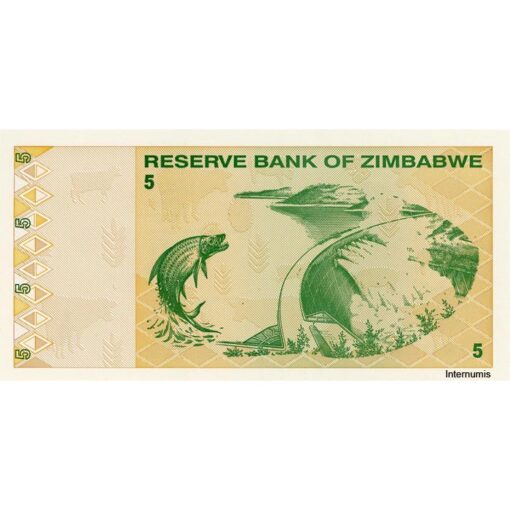 Zimbabwe - 5 Dollars 2009, (P.93) Erh. UNC – Bild 2