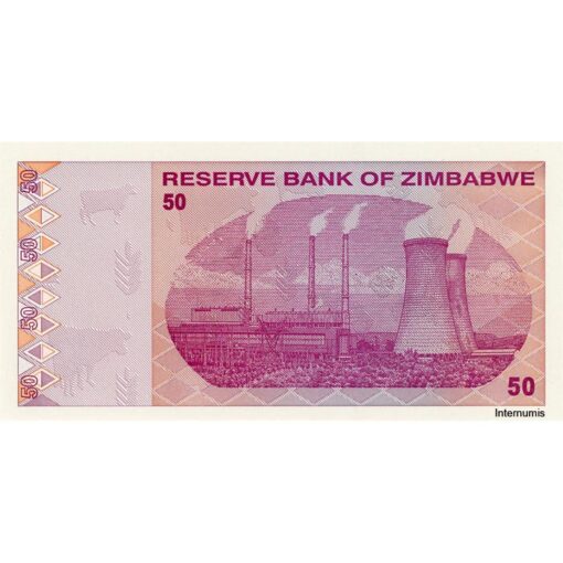 Zimbabwe - 50 Dollars 2009, (P.96) Erh. UNC – Bild 2