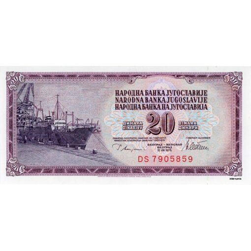 Jugoslawien - 20 Dinara 12.8.1978, (P.88a) Erh. UNC