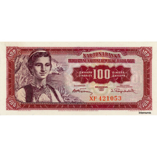 Jugoslawien - 100 Dinara 1.5.1955, (P.69) Erh. AU