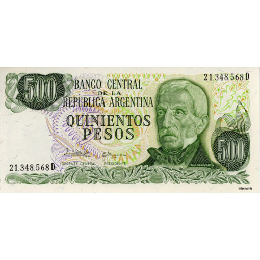 Argentinien 500 Pesos ND (1976/82) (P.303c) Erh. UNC