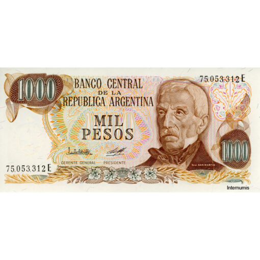 Argentinien 1000 Pesos ND (1976/83), Us.2/E (P.304b/2) Erh. UNC