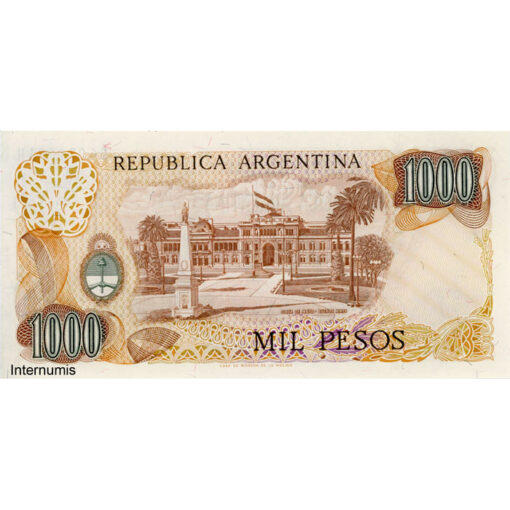 Argentinien 1000 Pesos ND(1976 - 1983), Us.3/H, (P.304c/3) Erh. UNC – Bild 2