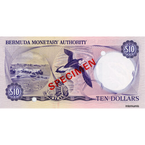 Bermuda - 10 Dollars 1.4.1978, Specimen (P.30s) Erh. UNC – Bild 2