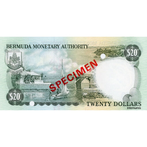 Bermuda - 20 Dollars 1.5.1984, Specimen (P.31s) Erh. UNC – Bild 2